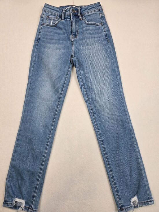 Willow + Root Denim - Willow + Root Womens High Rise Mom Jeans Distressed Hem Size 22 X 27 Light Wash
